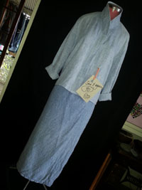 upcycled linen suit